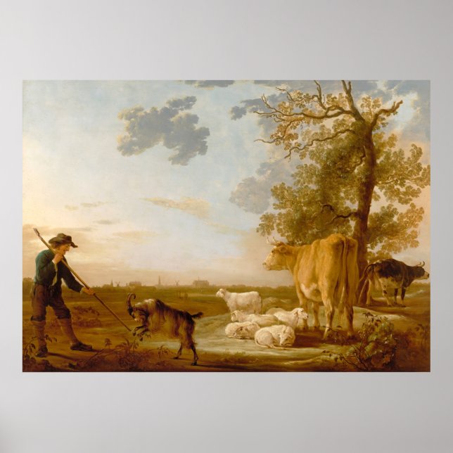Póster Landscape with cattle Aelbert Cuyp  Poster (Frente)