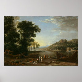 Póster Landscape with Merchants - Claude Lorrain Fine Art