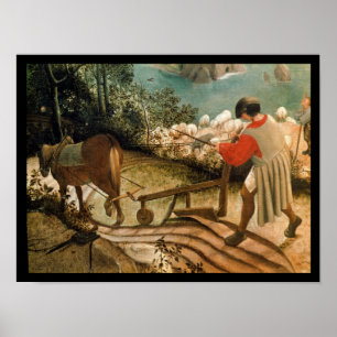 Póster Landscape with the Fall of Icarus