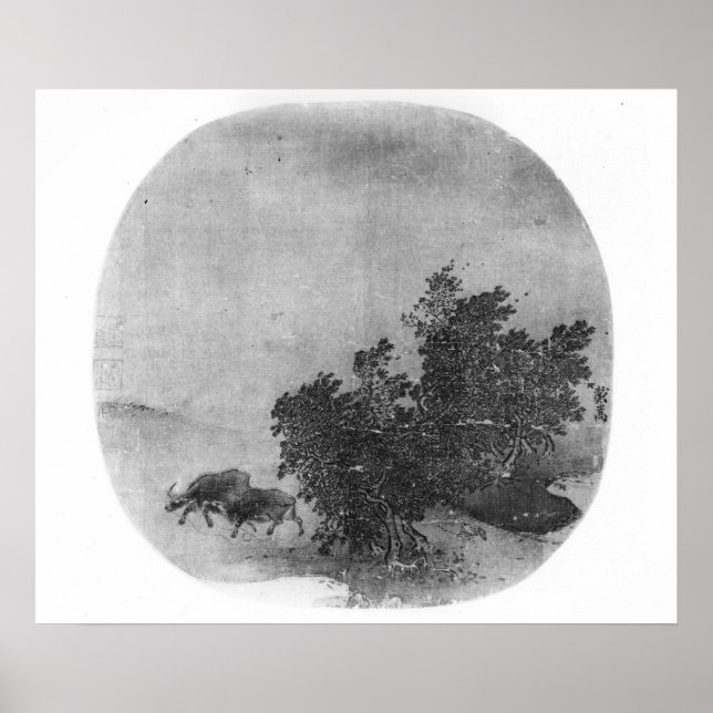 Póster Landscape with water buffalo, Song Dynasty (Frente)