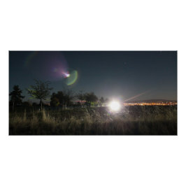 Póster Landstraße bei Nacht