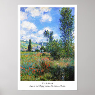Póster Lane en campos de adormidera San Martín Claude Mon