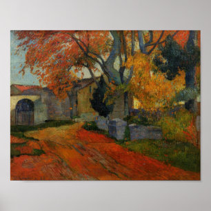 Póster Lane en los Alchamps Arles por Paul Gauguin