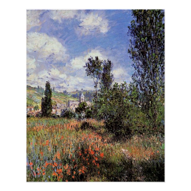 Póster Lane in the Poppy Field por Claude Monet (Anverso)