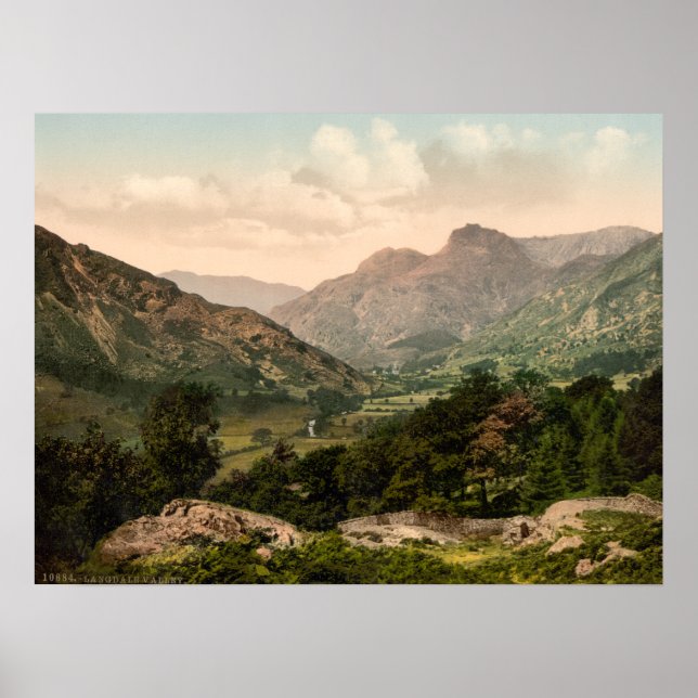 Póster Langdale Valley, Lake District, Cumbria, Inglaterr (Frente)