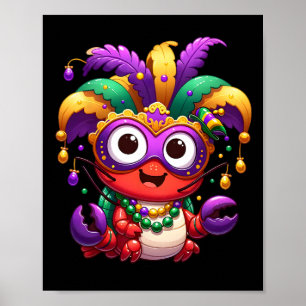 Póster Langostinos Hervir Mardi Gras Costume Mascarada Ho