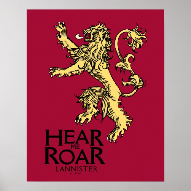 Póster Lannister Sigil - Escúchame Roar (Frente)