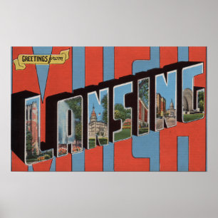 Póster Lansing, Michigan - escenas grandes de la letra