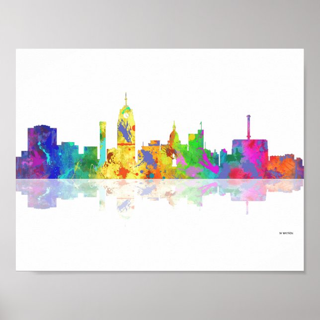 Póster LANSING, MICHIGAN SKYLINE - Poster (Frente)