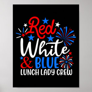Póster Lanza Blanca Y Azul Rojas La Dama De La Comida Cre