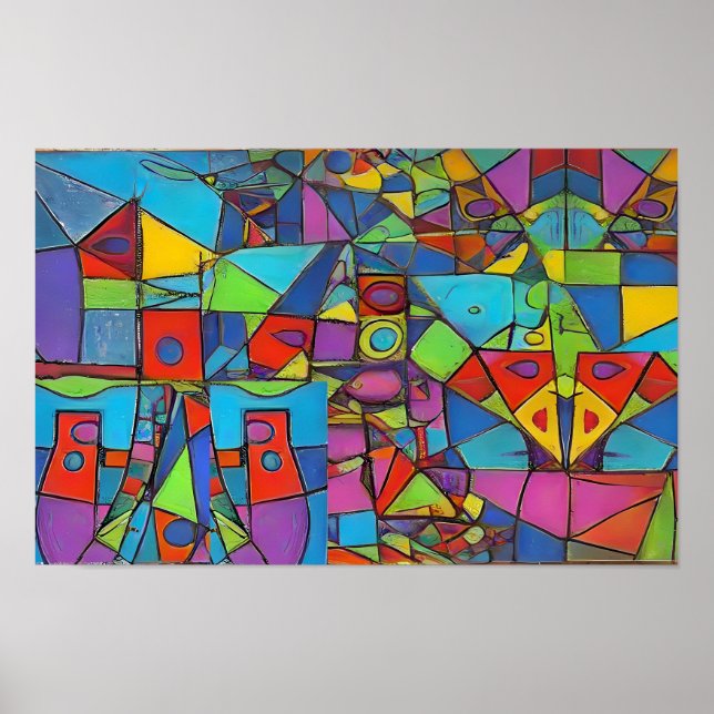 Póster Lanzamiento abstracto en Atenas (Frente)