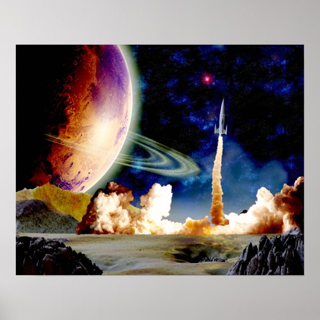 Póster Lanzamiento de cohete (Frente)