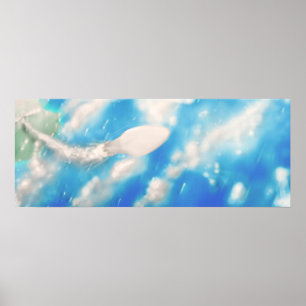 Póster Lanzamiento de cohete espacial despega.