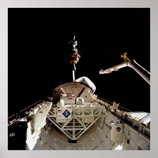 Póster Lanzamiento de LAGEOS II desde el transbordador Co (Frente)