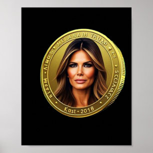 Póster Lanzamiento de moneda de Trump y Melania Meme Coin
