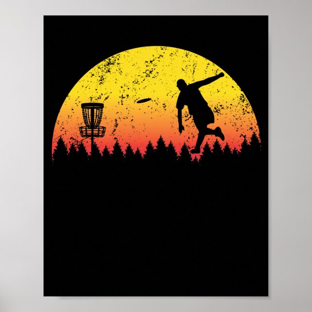 Póster Lanzamiento de volante de árbol de golf de disco d (Frente)