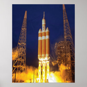 Póster Lanzamiento del cohete de la nave espacial Orion d