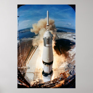 Póster Lanzamiento del cohete Saturno V 1969 Apollo Space