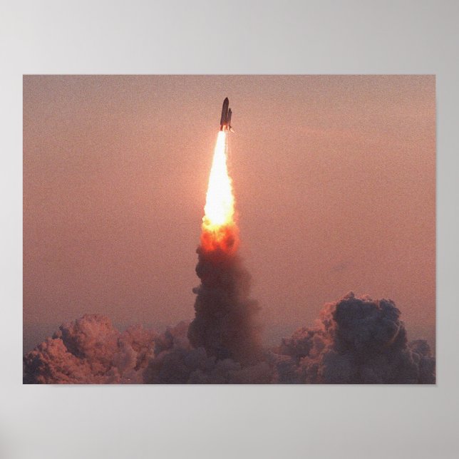 Póster Lanzamiento del descubrimiento del transbordador e (Frente)