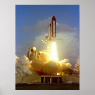 Póster Lanzamiento del retador del transbordador espacial