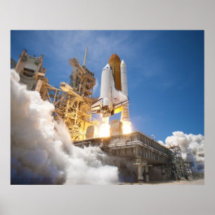 Póster Lanzamiento del transbordador espacial Atlantis a