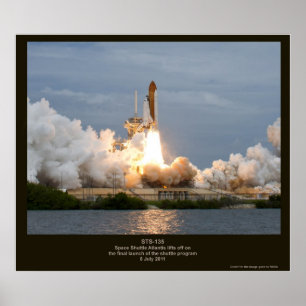 Póster Lanzamiento final STS-135 la Atlántida del