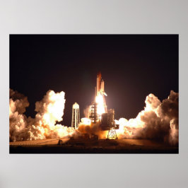 Póster Lanzamiento nocturno del transbordador espacial En