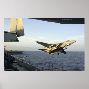 Póster Lanzamientos F14 del USS Kitty Hawk