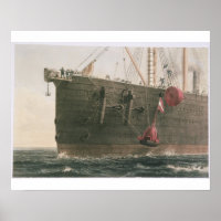 Lanzando la boya, 8 de agosto de 1865, marcando el