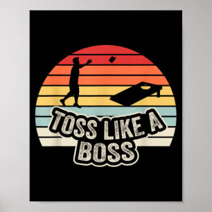 Póster Lanzar Como Un Jefe Divertido Jugador De Cornhole