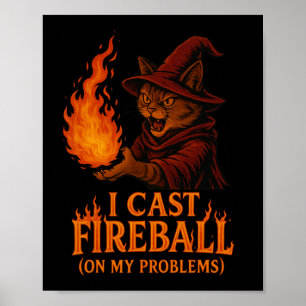Póster Lanzó Bola de Fuego Sobre Mi Familia de Gatos Prob