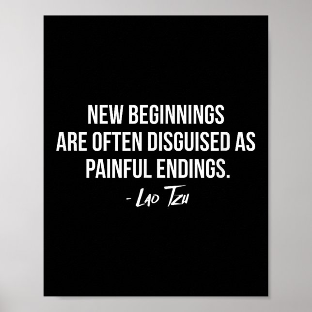 Póster Lao Tzu New Beginnings Quote  (Frente)