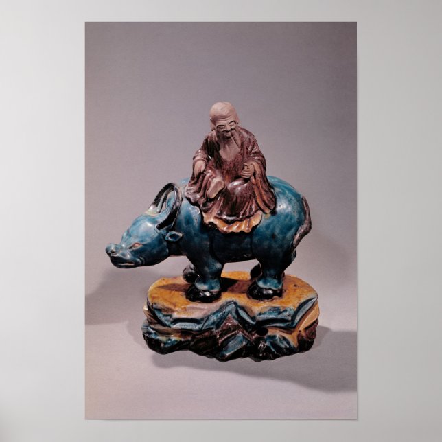 Póster Lao-Tzu  on his Buffalo, Qing dynasty (Frente)
