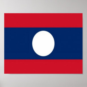 Póster Laos - Bandera -