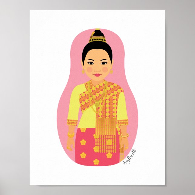Póster Laotian (Pink) Matryoshka Poster (Frente)