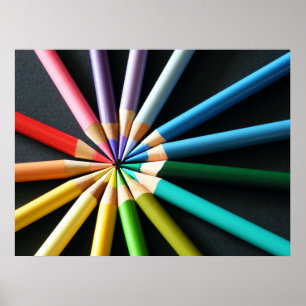 Póster lápices coloreados