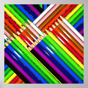 Póster lápices de colores
