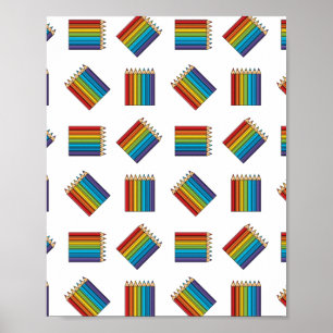 Póster Lápices de colores arcoiris