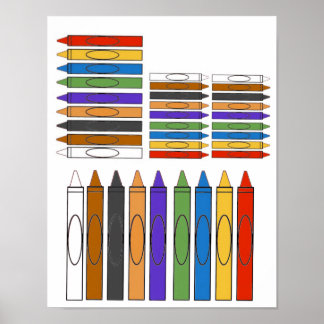 Póster Lápices de Colores Clip Art