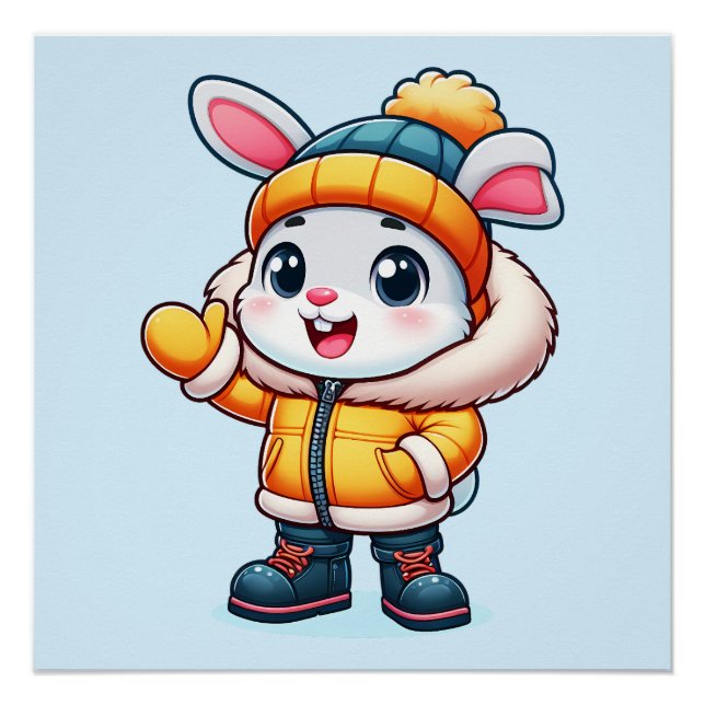 Póster Lapin mignon en hiver (Anverso)