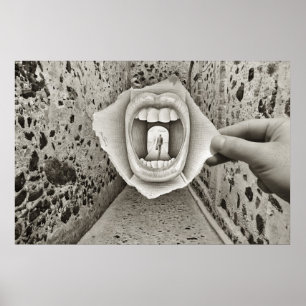 Póster Lápiz contra la cámara - boca