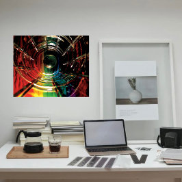 Póster Lápiz de color abstracto arcoiris