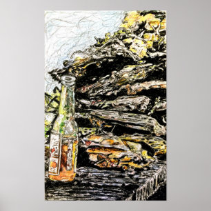 Póster Lápiz de color "Hall Family Corn Roast"