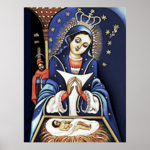 Póster Lápiz de color Virgen de la Altagracia