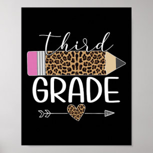 Póster Lápiz De Leopardo De Grado De Vuelta A Los Maestro