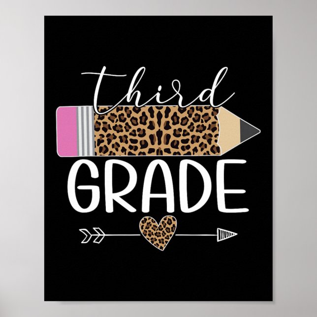 Póster Lápiz De Leopardo De Grado De Vuelta A Los Maestro (Frente)