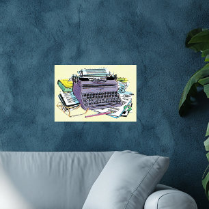 Póster Lápiz de papel de máquina de escribir herramientas