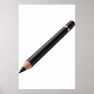 Póster Lápiz delineador de ojos negro Ilustración de maqu