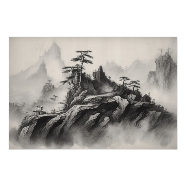 Póster Lápiz en el paisaje del papel (Anverso)