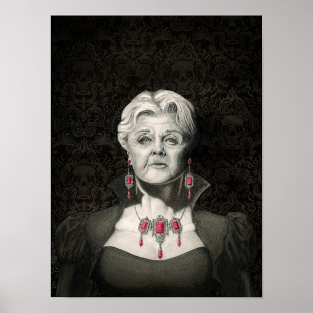 Póster Lápiz gótico oscuro y tinta Angela Lansbury poster (Frente)